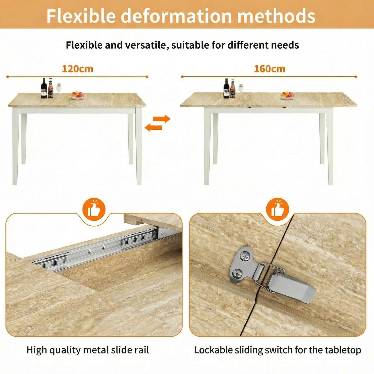 Modern Extendable Dining Table - FLIBBERTI
