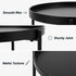 Modern Black Accent Table, Plastic Top & Metal Legs - FLINT PLASTIC BK