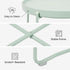 Modern Accent Table, Plastic Top & Metal Legs - FLINT PLASTIC LGR