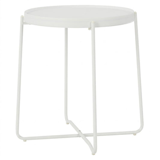 Modern Minimalist Plastic Table, Steel Legs - FLINT PLASTIC WH
