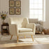 Modern Boucle Accent, Wooden Frame Chair - FOLMER BEIGE
