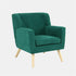 Modern Velvet Accent, Wooden Frame - FOLMER GREEN