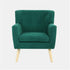 Modern Velvet Accent, Wooden Frame - FOLMER GREEN
