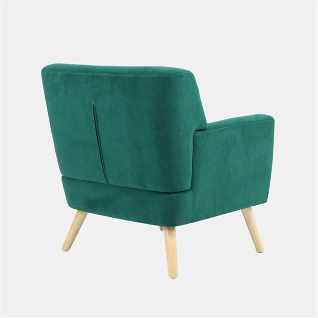 Modern Velvet Accent, Wooden Frame - FOLMER GREEN
