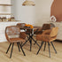 Modern Suede Swivel Dining Chair, Brown Fabric - CALIFORNIA KD SUEDE BROWN SWIVEL FR