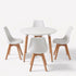 Modern White Dining Set, MDF & PU - Frankfurt Round Set