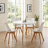 Modern White Dining Set, MDF & PU - Frankfurt Round Set
