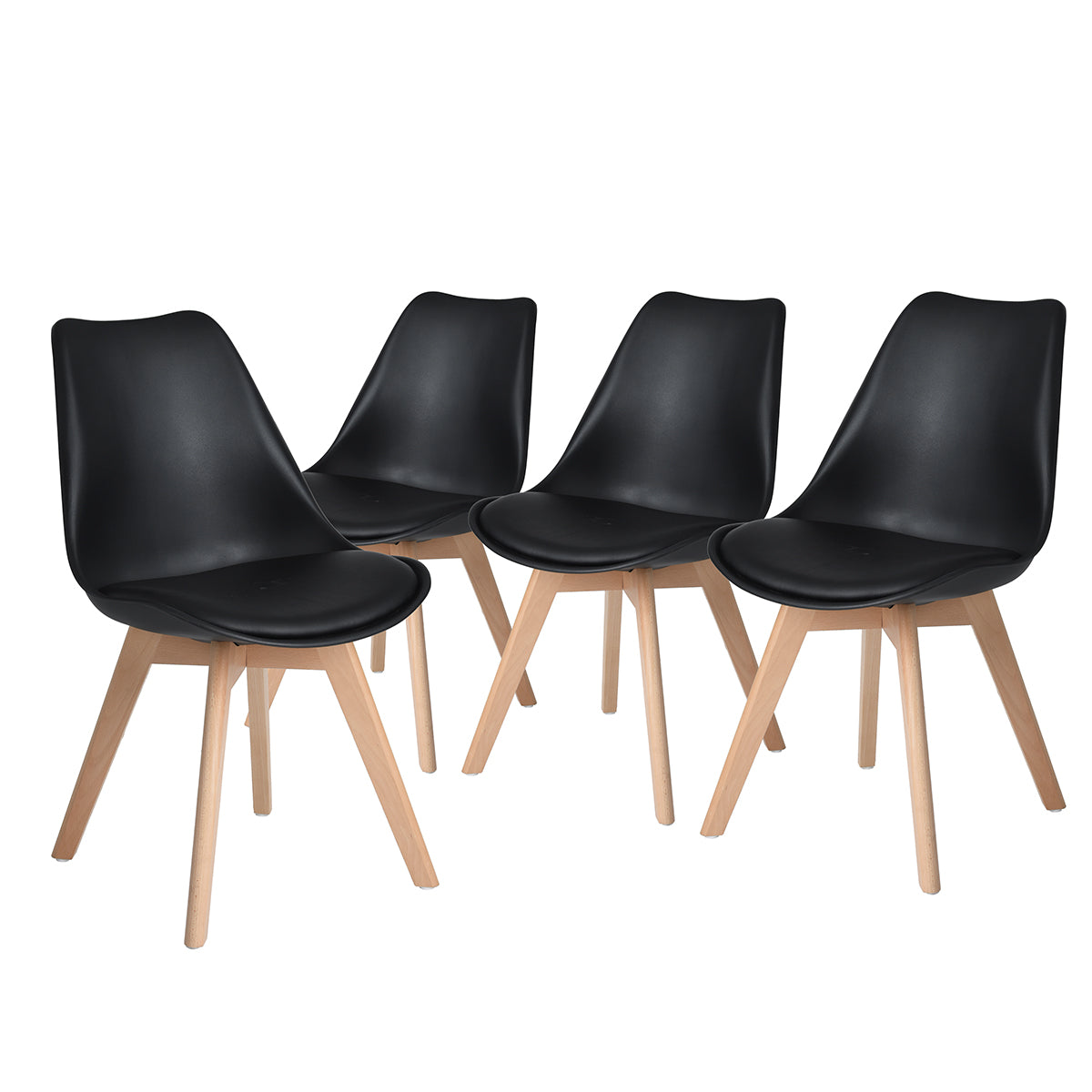 Modern Swivel Dining Chair, Beech Leg - FRANKFURT T BLACK