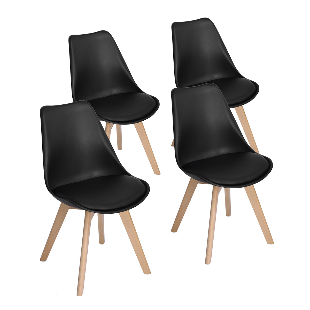 Modern Swivel Dining Chair, Beech Leg - FRANKFURT T BLACK