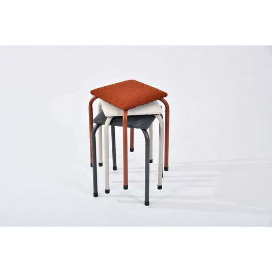 frey lumos brick - dark green stool - upholstered compact seating or footrest