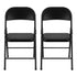 Modern Folding Iron Chair, Space-Saving Design - FRIEDA DOUBLE H BLACK