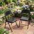 Modern Folding Iron Chair, Space-Saving Design - FRIEDA DOUBLE H BLACK