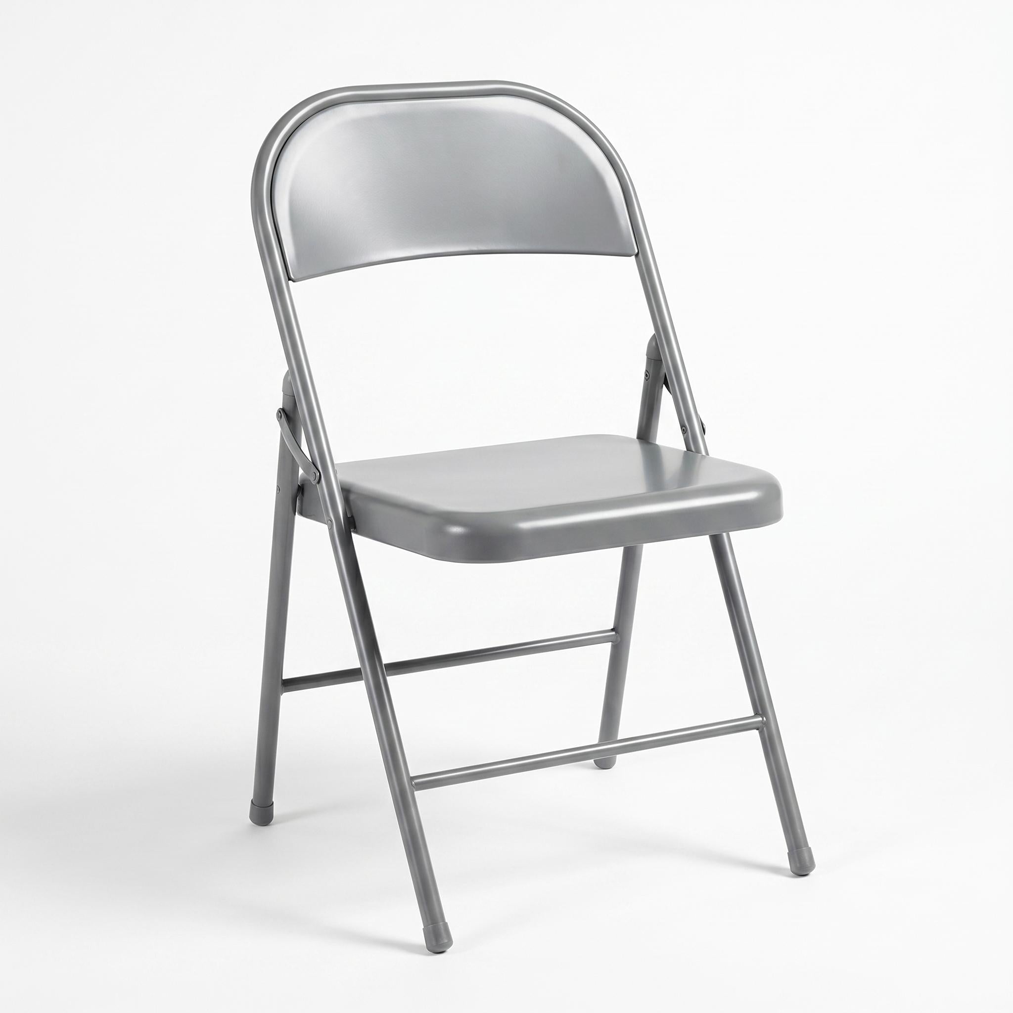 Modern Folding Metal Chair, Black Finish - FRIEDA HH LG