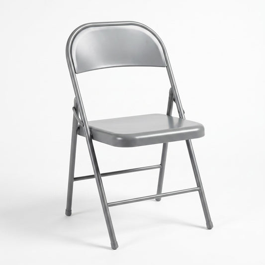 Modern Folding Metal Chair, Black Finish - FRIEDA HH LG