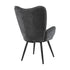 Funkel Velvet Accent Chair With Black Metal Leg