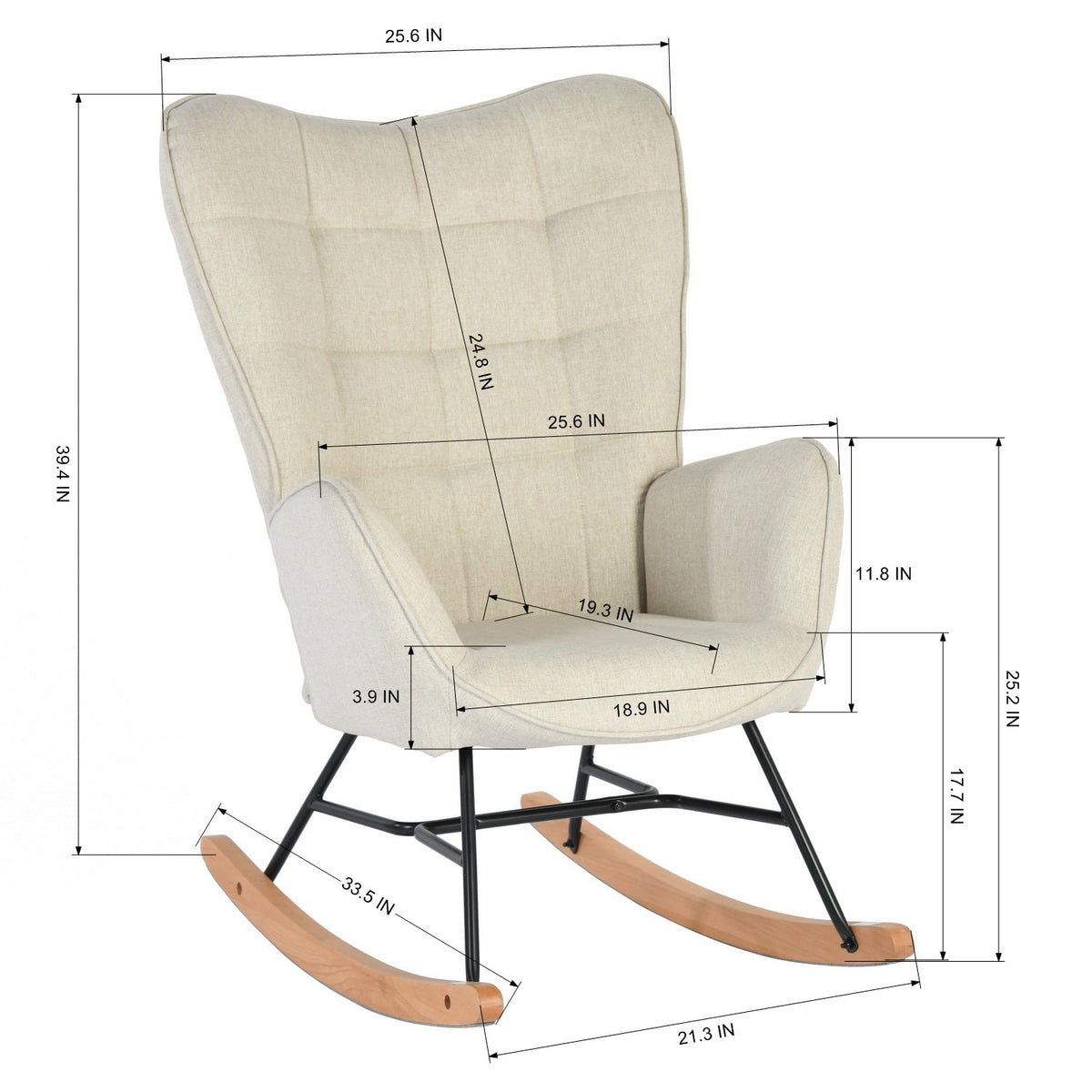 Funkel Fabric Rocking Chair