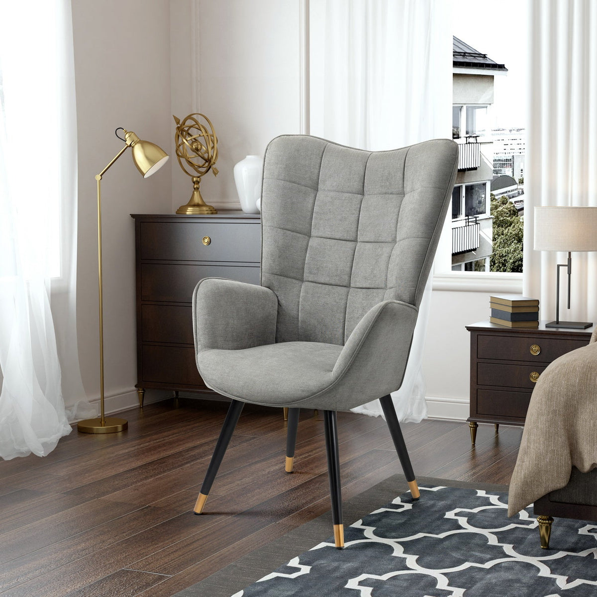 Funkel Black Gold Leg Accent Chair