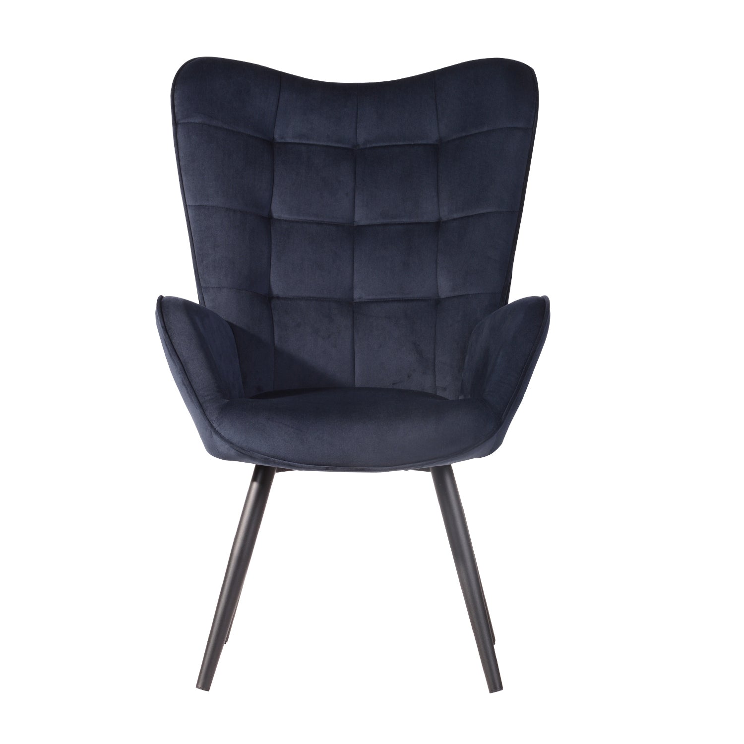 Funkel Velvet Accent Chair With Black Metal Leg