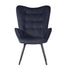 Funkel Velvet Accent Chair With Black Metal Leg