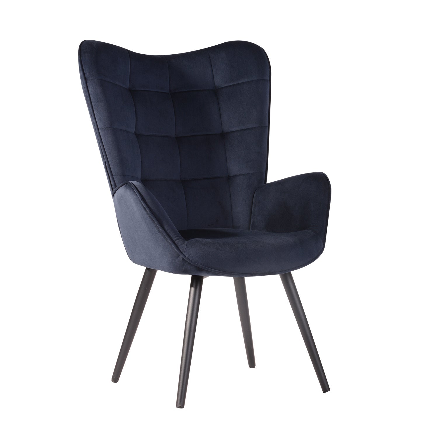 Funkel Velvet Accent Chair With Black Metal Leg