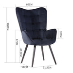 Funkel Velvet Accent Chair With Black Metal Leg