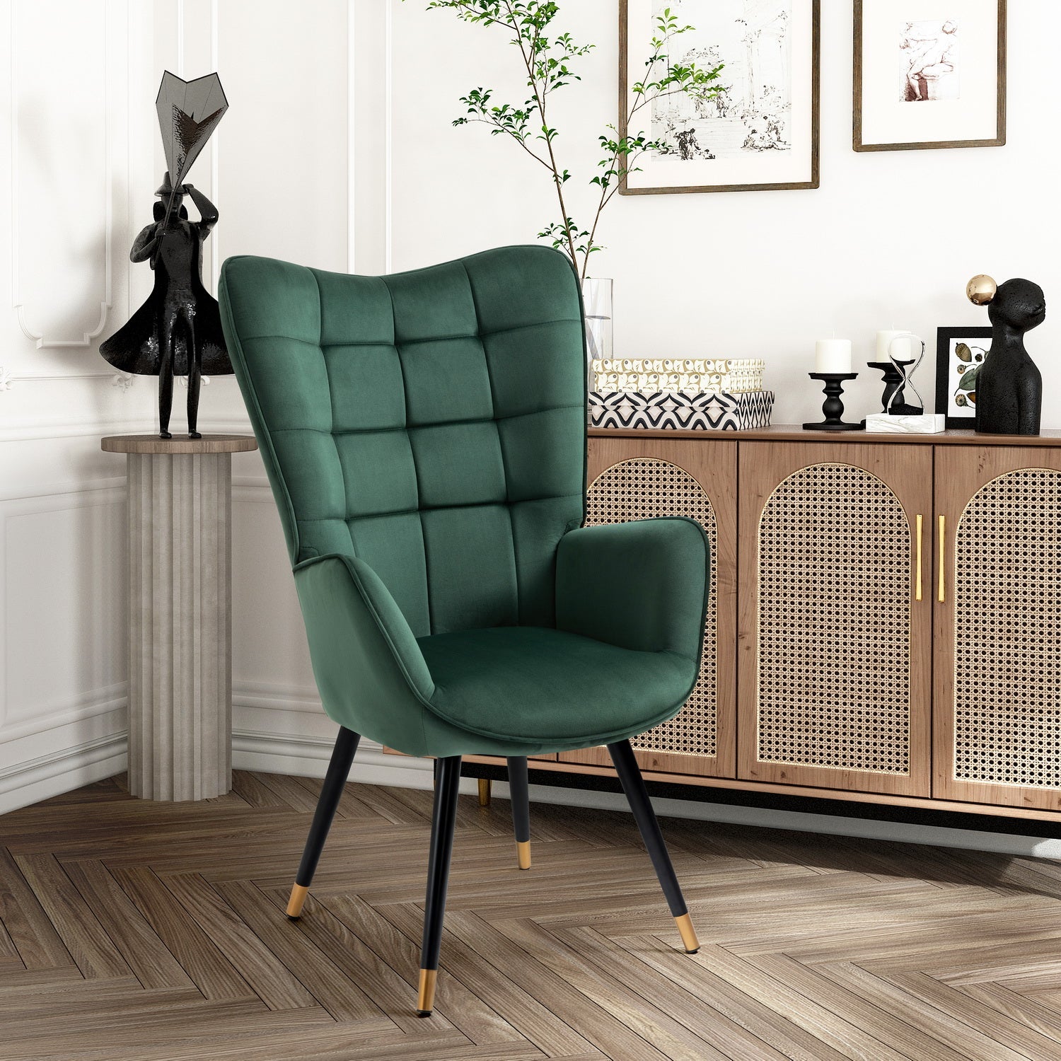 Funkel Black Gold Leg Accent Chair