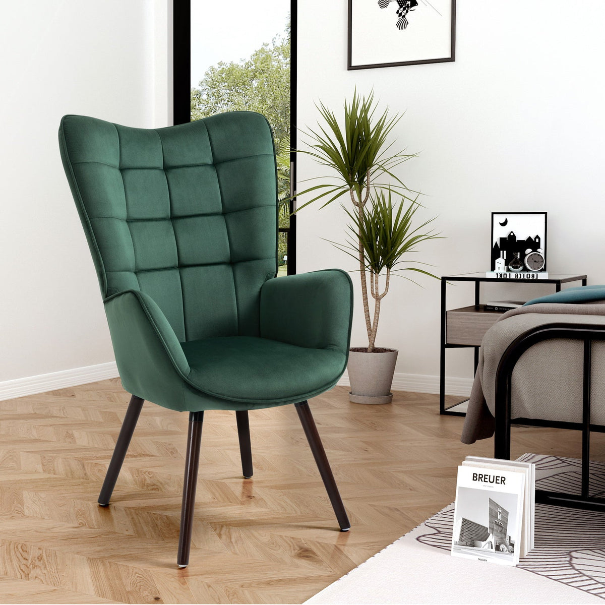 Funkel Solid Wood Accent Chair