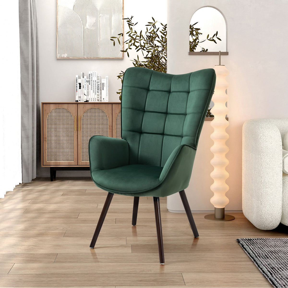 Funkel Solid Wood Accent Chair