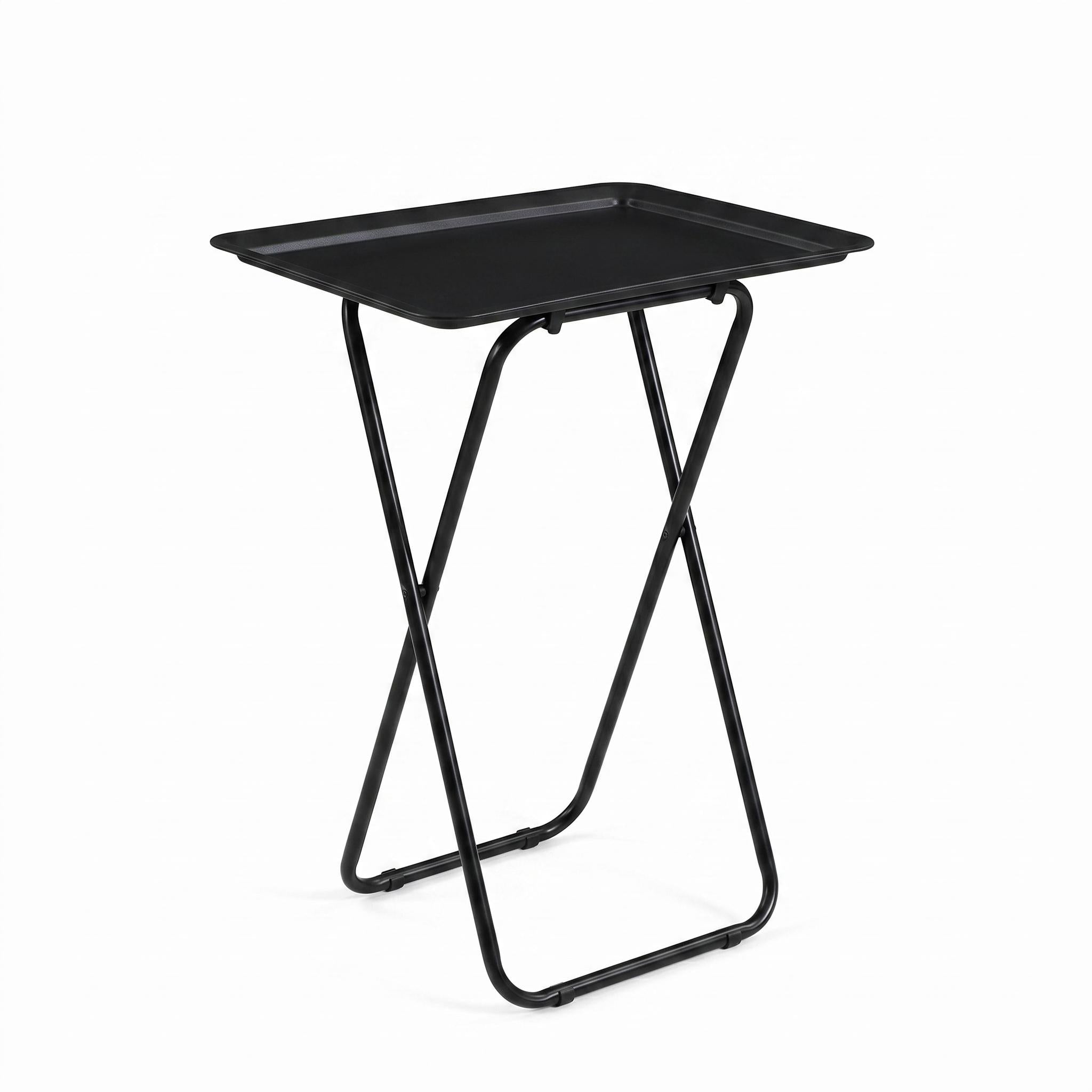 Modern Folding Table, Iron-Plastic, Space-Saving - ST23014B-BLACK