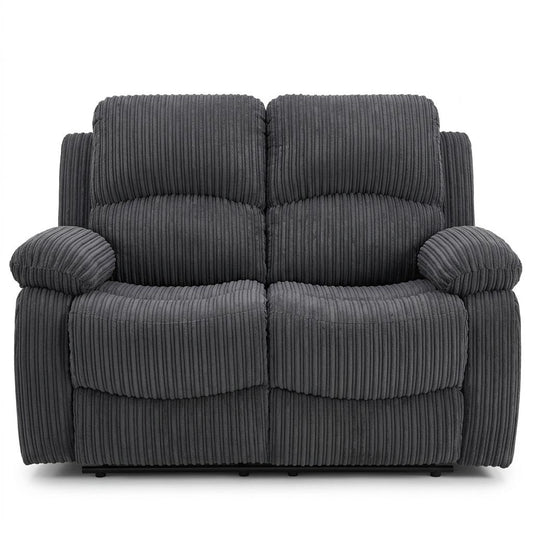 Modern Recliner Sofa, Grey Fabric Comfort - GASTA Double Seater