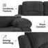 Modern Recliner Sofa, Grey Fabric Comfort - GASTA Double Seater
