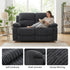 Modern Recliner Sofa, Grey Fabric Comfort - GASTA Double Seater