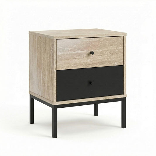 Mononuclear Modern Nightstand, MDF & Metal Frame - GEERQRES