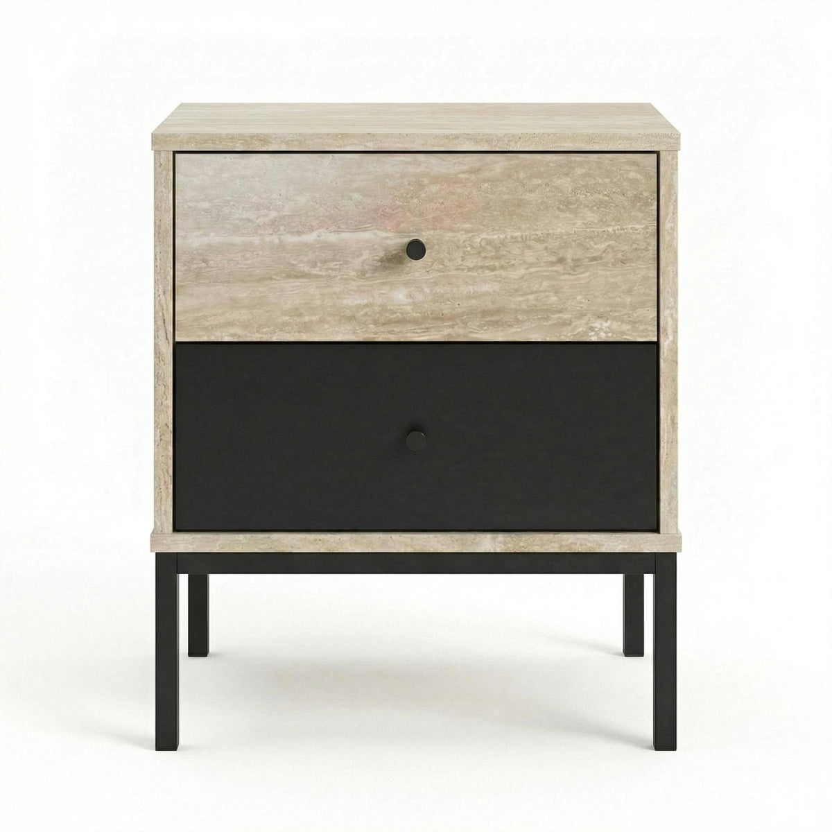 Mononuclear Modern Nightstand, MDF & Metal Frame - GEERQRES