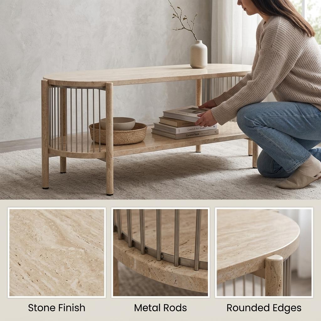 Modern Minimalist TV Stand, Sleek Storage - GHOQANS
