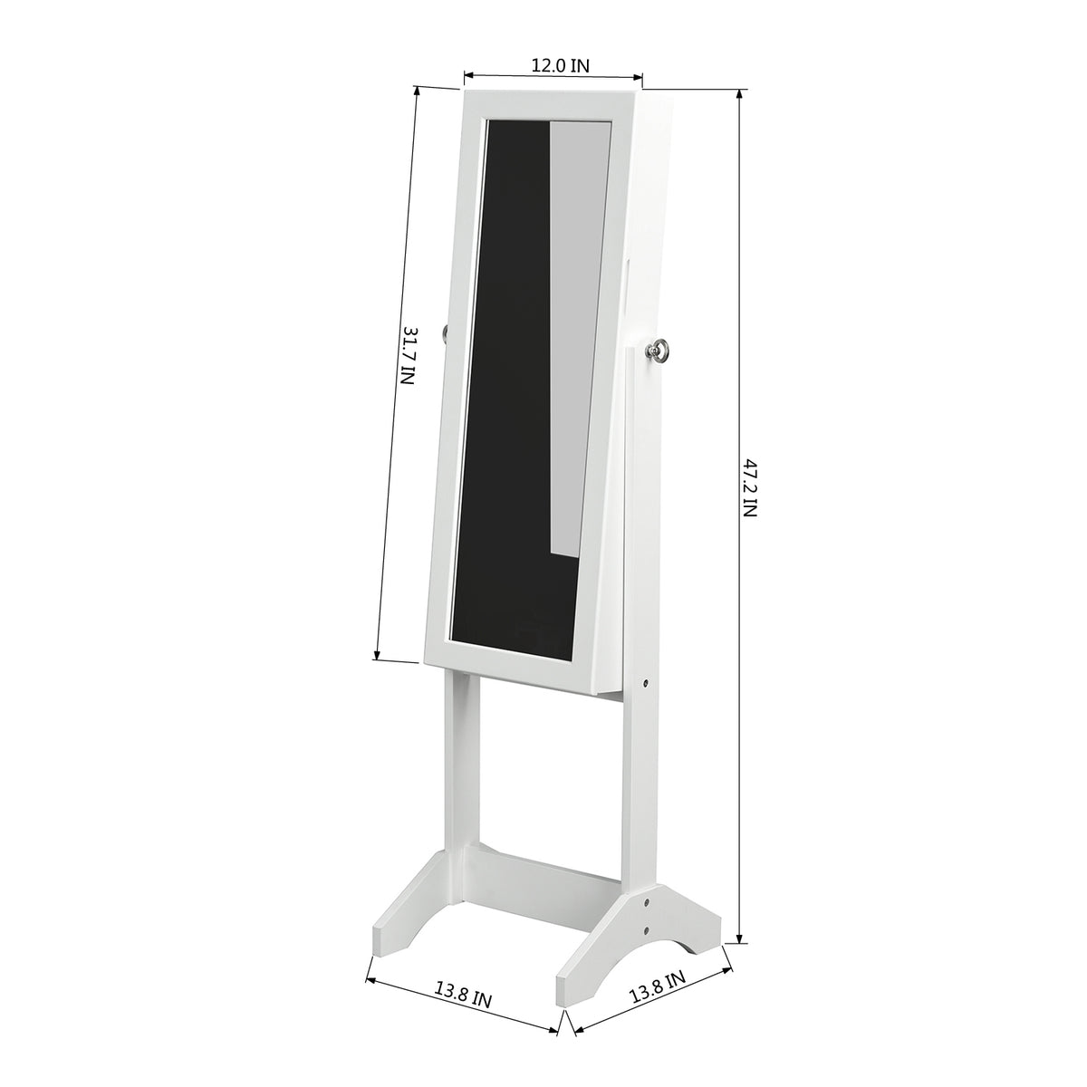 Modern Mirrored Cabinet, MDF & Glass - GODRIC WHITE