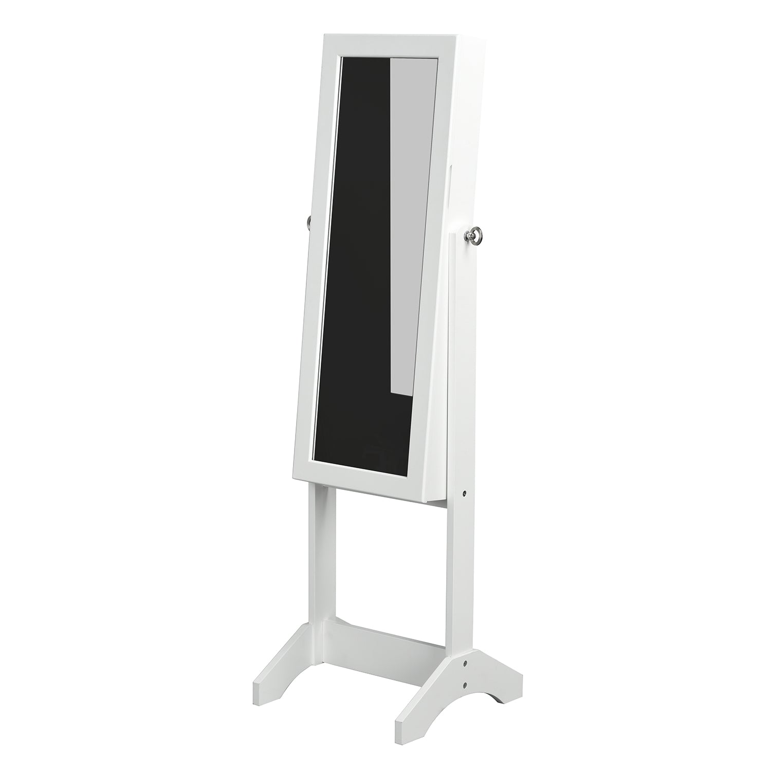 Modern Mirrored Cabinet, MDF & Glass - GODRIC WHITE