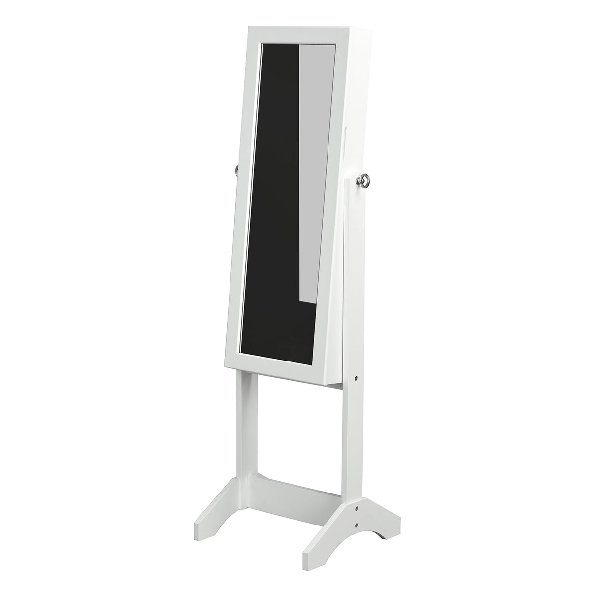 Modern Mirrored Cabinet, MDF & Glass - GODRIC WHITE