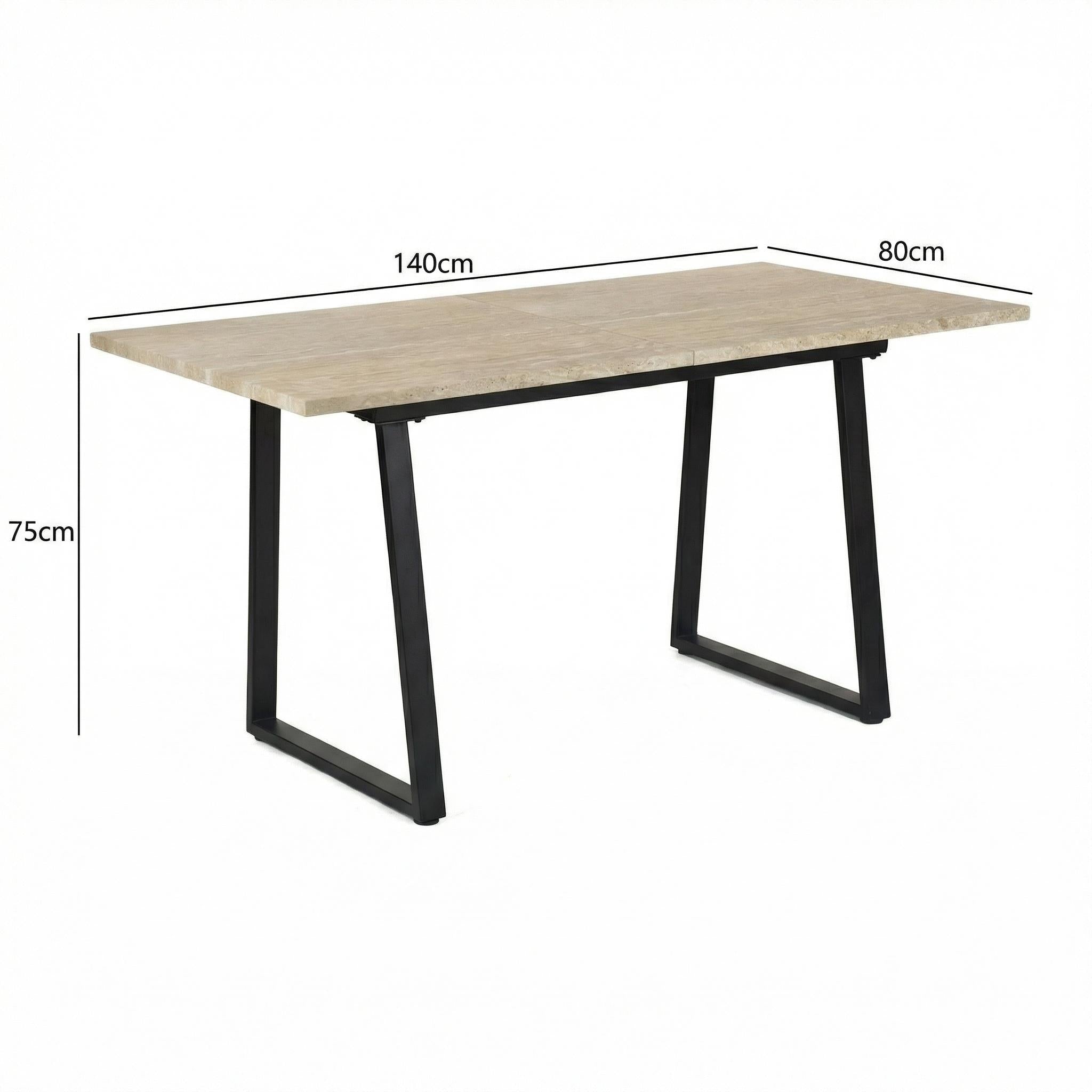 GRORROD TRAVERTINE. - Yellow Travertine Extendable Effect Dining Table