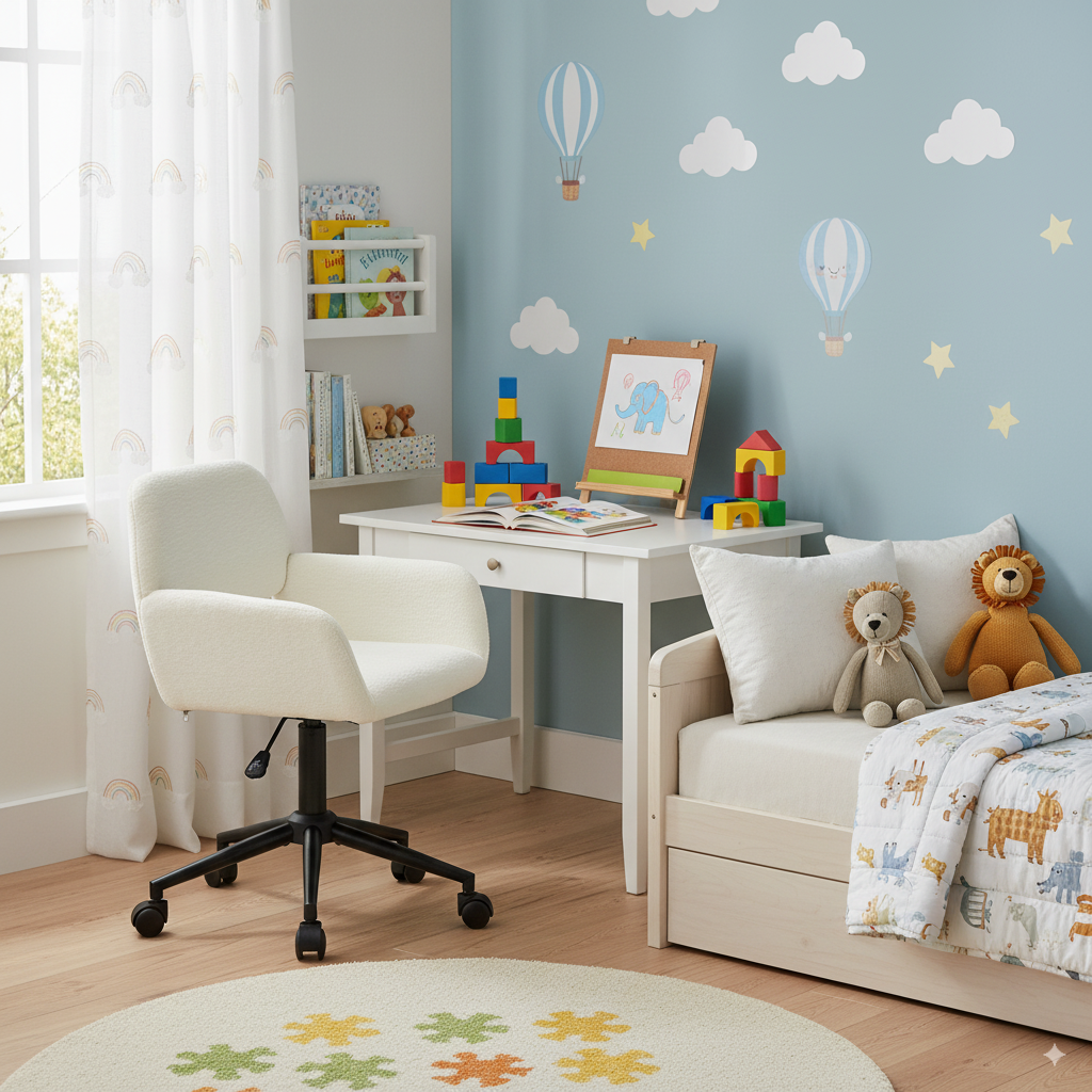 Modern Chenille Office Chair, Adjustable Gaslift - ROSS KD