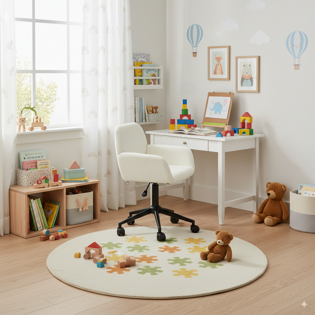 Modern Chenille Office Chair, Adjustable Gaslift - ROSS KD