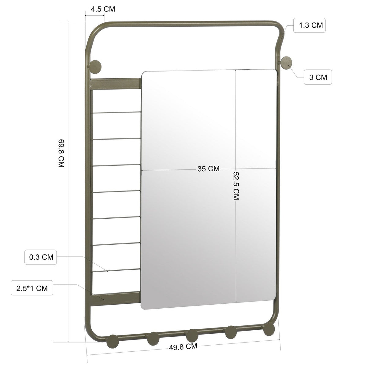 Hammer Wall Shelf With Mirror