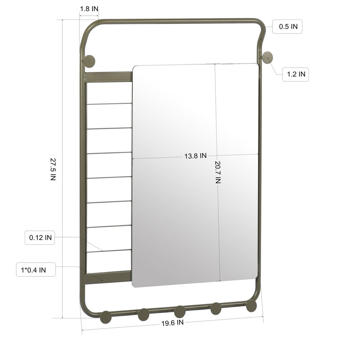 Hammer Wall Shelf With Mirror