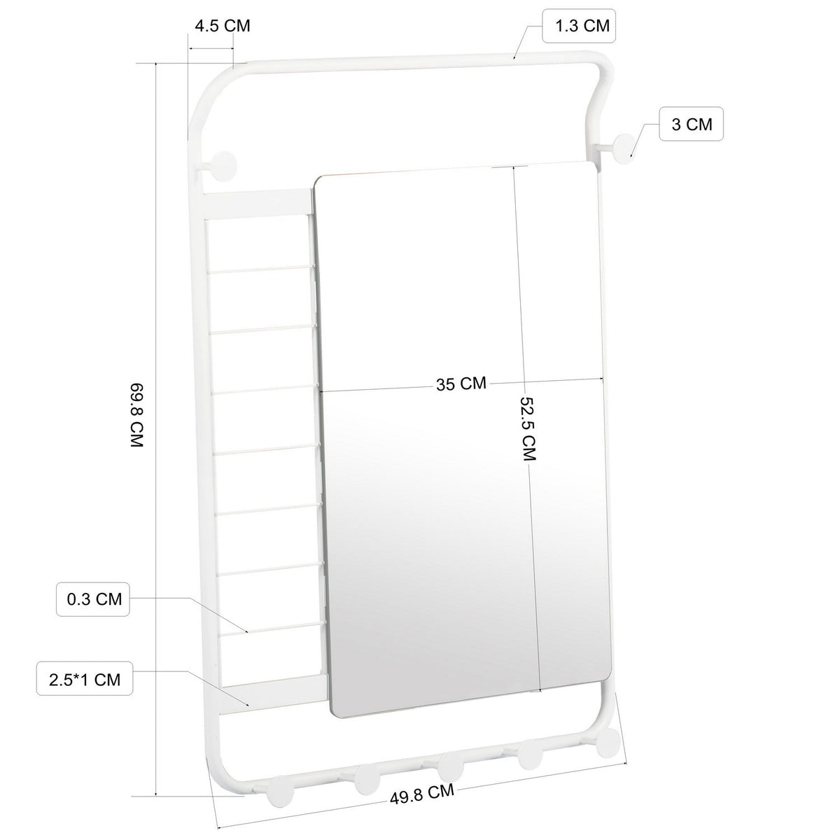 Hammer Wall Shelf With Mirror