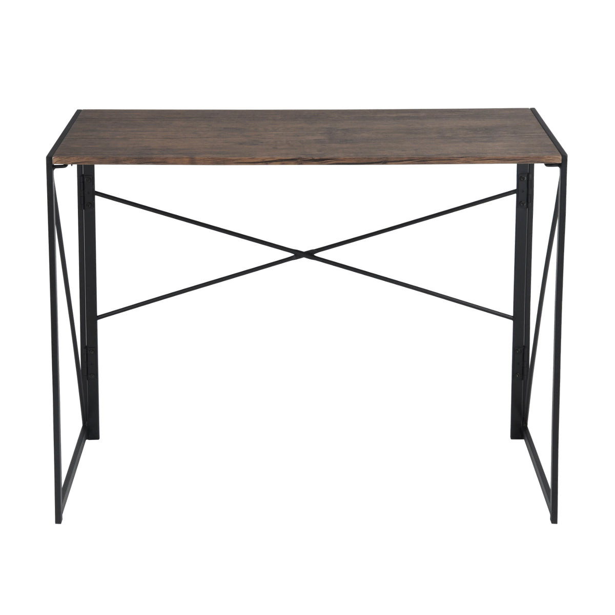 Modern Foldable Steel Frame Desk - HARPER BLACK DESK 110CM