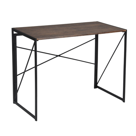 Modern Foldable Steel Frame Desk - HARPER BLACK DESK 110CM