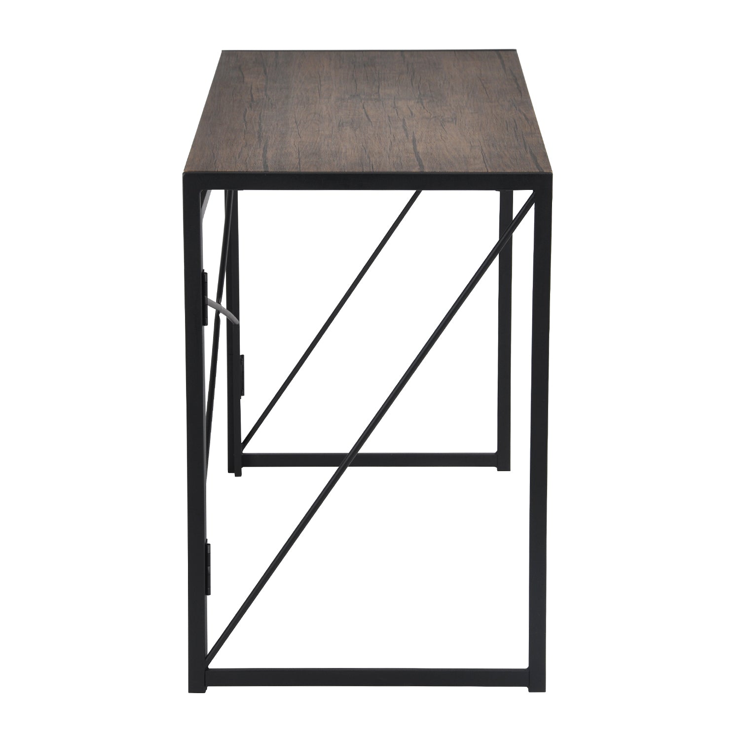 Modern Foldable Steel Frame Desk - HARPER BLACK DESK 110CM
