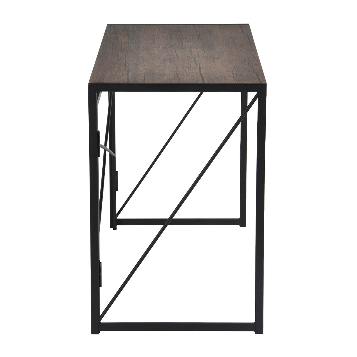 Modern Foldable Steel Frame Desk - HARPER BLACK DESK 110CM