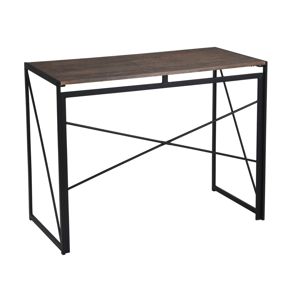 Modern Foldable Steel Frame Desk - HARPER BLACK DESK 110CM