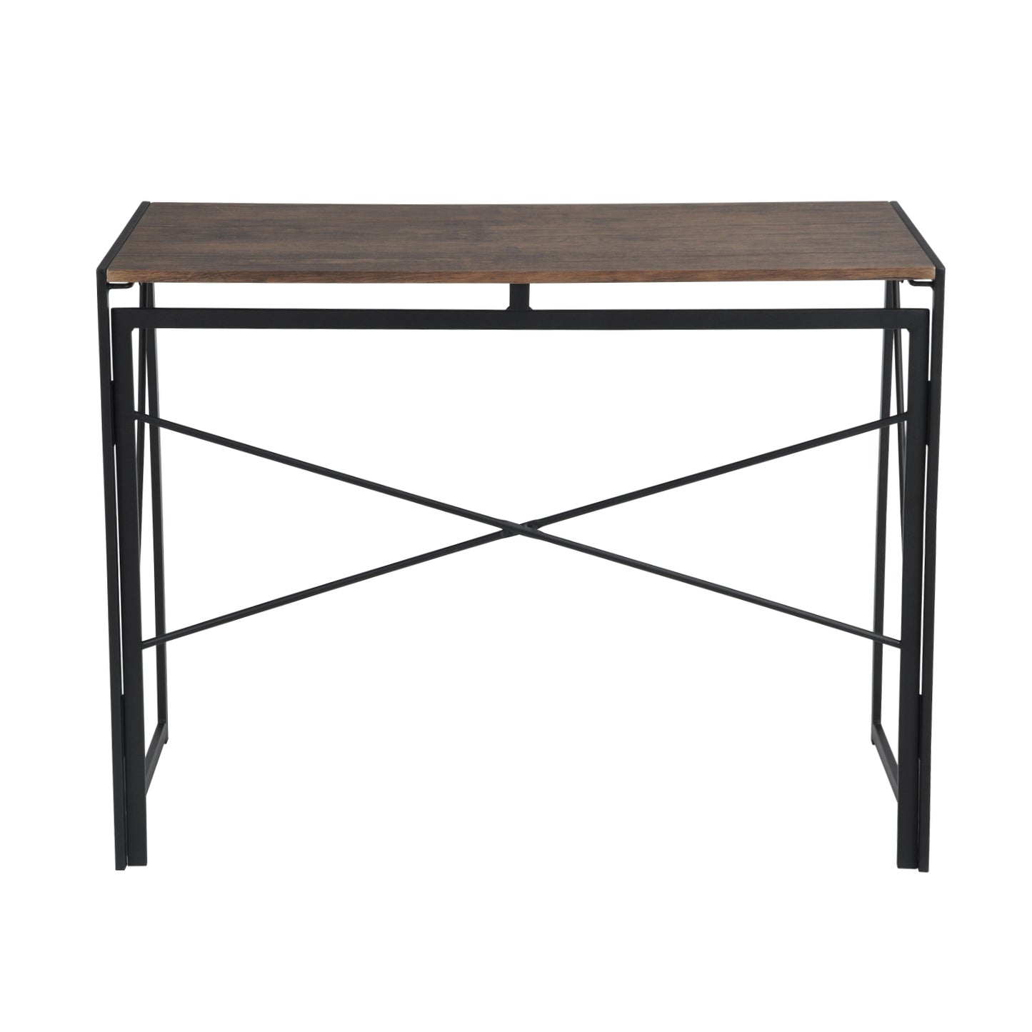 Modern Foldable Steel Frame Desk - HARPER BLACK DESK 110CM